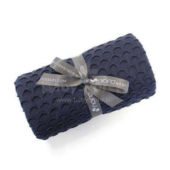 NordBaby Knitted Blanket Art.203925 Navy Dabīgas plediņš bērniem no bambusa, 70x90cm