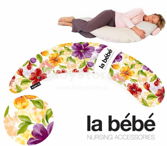 La Bebe™ Moon Maternity Pillow Art.120636 Summer Liels spilvens grūtniecēm ar memory foam (īpaši mīksts un kluss pildījums, kas pielagojas ķermenim) 195cm