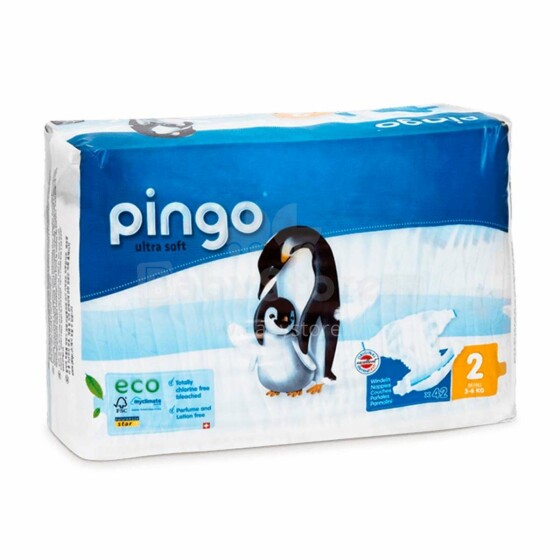 Pingo Ultra Soft Mini Art.120660 Экологические  подгузники 2 размер от 3-6 кг,42 шт.