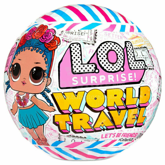 LOL Surprise! World Travel Dolls with 8 Surprises Art.576006  Mängukomplekt nukuga Uskumatu üllatus