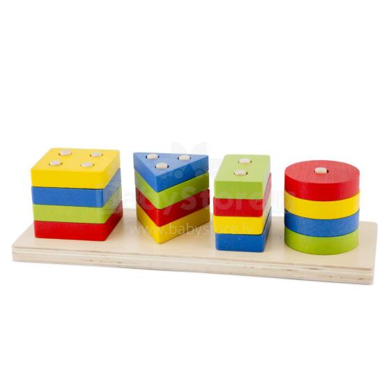 New Classic Toys Geometric Stacking  Art.10500  Развивающая деревянная игрушка 'Геометрические фигуры'