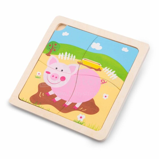 New Classic Toys Mini Puzzle Pig Art.10528 Puitpuzzle lastele