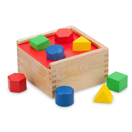New Classic Toys Shape Sorting Art.10560 Koka kubs ar figūrām