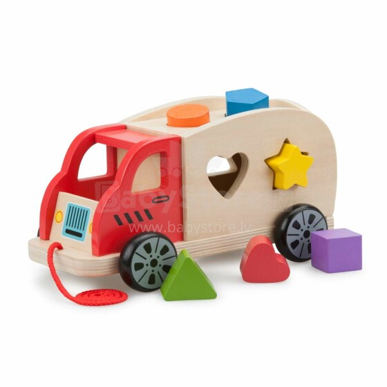 Naujas klasikinių žaislų formos sunkvežimis Art.10564 Medinė mašina su figūromis