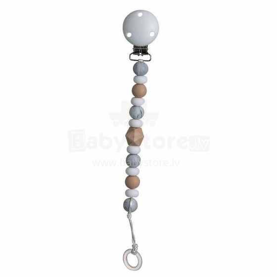 My Teddy My Baby Rocks Art.BRMU Marble Grey Māneklīša ķēde  ar silikona pērlītēm (knupja turētājs)