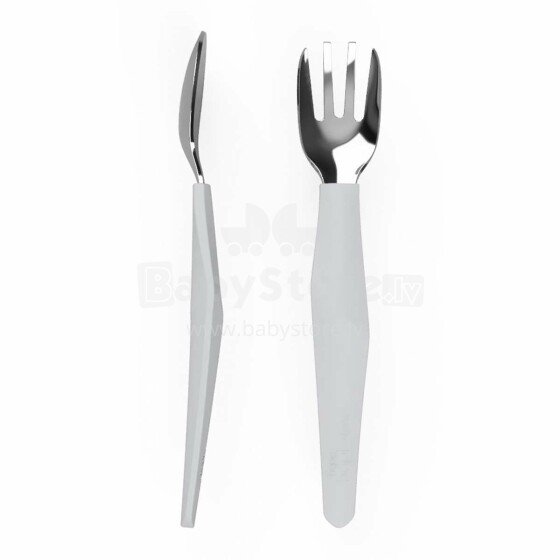 Everyday Baby Steel  Cutlery Art.10507 Quiet Grey  Ложечка и вилочка с нержавеющей стали