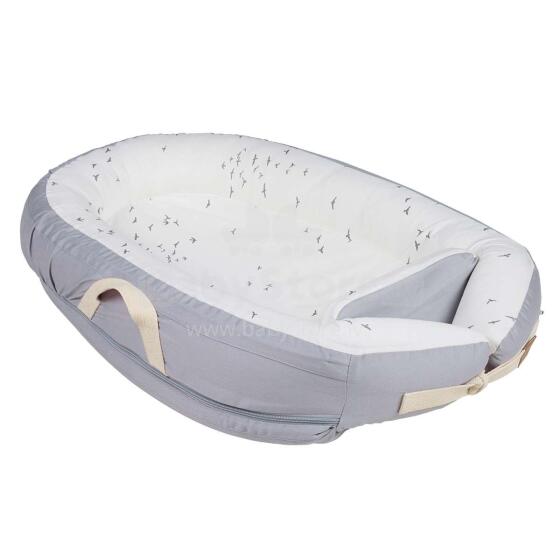 Voksi®  Baby Nest Premium Art.11008156 Light Grey Flying Гнездышко – кокон для новорожденных Babynest