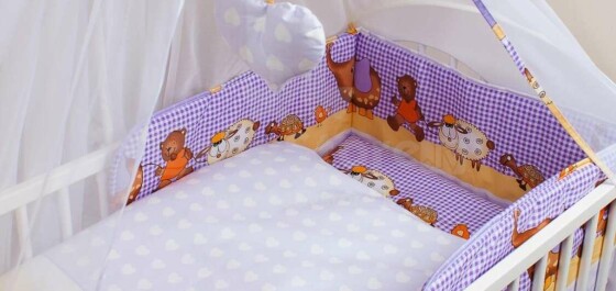 Apmale bērnu gultai  180 cm ELEPHANT purple  (Ankras)