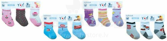 Keltinių kojinių rinkinys SKF 3-pack GIRL 0-3 mėn YOklubas
