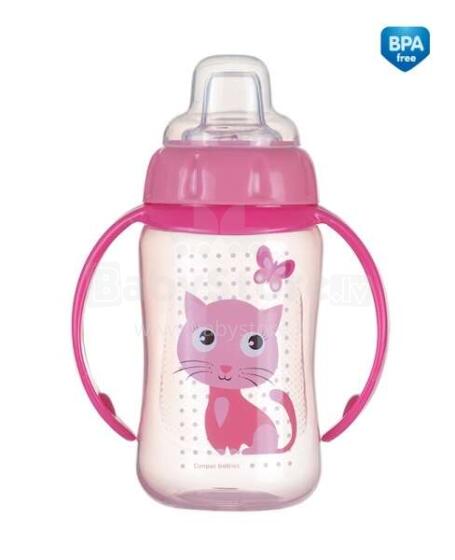 CANPOL BABIES CUTE ANIMALS Art.56/512 Pink mācību krūze ar silikona uzgali 6m+