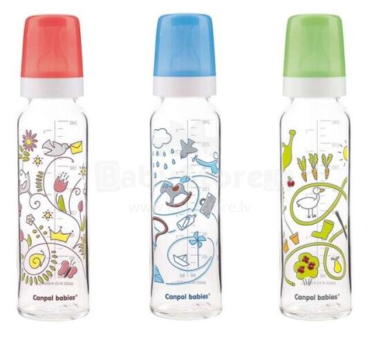 Pudele stikla ar zīmējumu 240 ml  Canpol 42/201