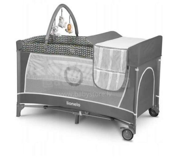 Lionelo Flower Art.122451 Grey Scandi  Kроватка для путешествий с 2-мя уровнями