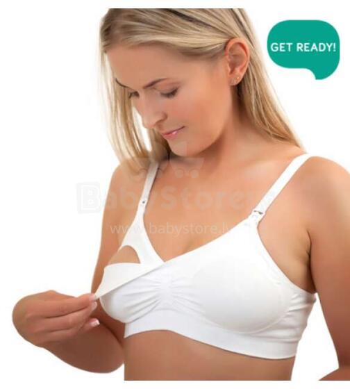 Krūšturis bezvīļu, ar sudraba joniem D80-85 white Babyono 506 AKCIJA
