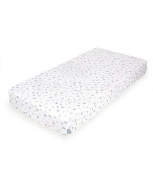 Palags jersī ar gumiju PINK STARS 120x60 cm CEBA BABY (823) Akcija