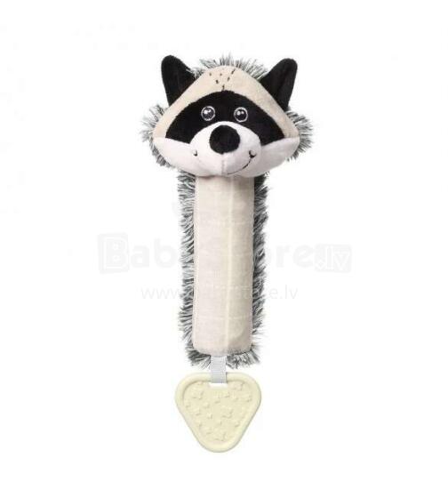 BabyOno Racoon Rocky with teether Art.746 Велюровая игрушка с пищалкой и прорезывателем