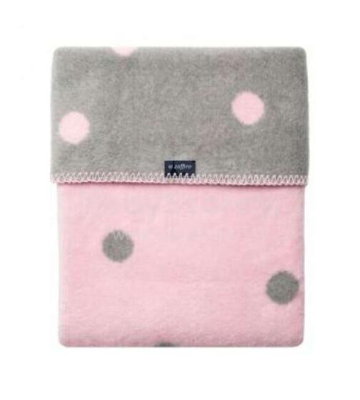 sedziņa (sega)/plediņš kokvilnas 75x100 cm PINK/GREY SPOTS KB-023 Womar