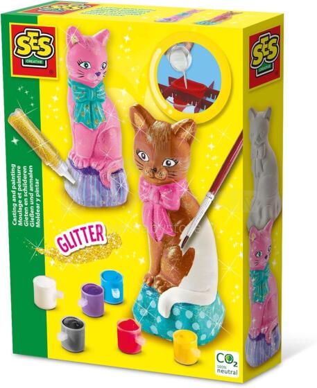 SES Creative Plaster Casting Craft Set Cat Art.01218  ģipša liešanas amatniecības komplekts Kaķis