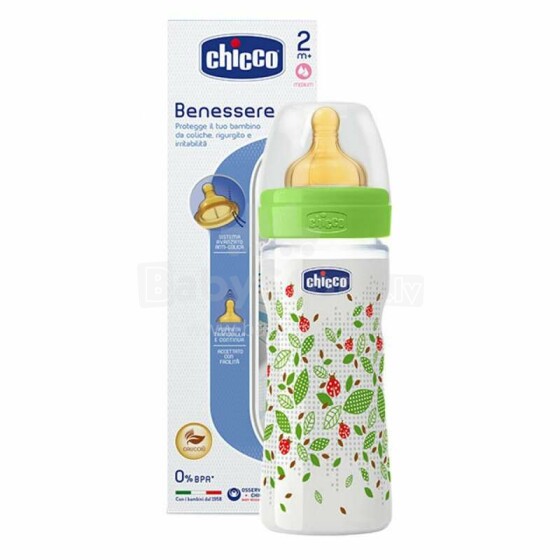 CHICCO WELL BEING Pudelīte 250ml (zaļa)
