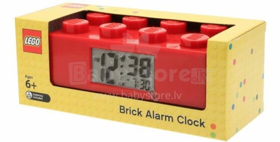 CLICTIME Galda pulkstenis Lego klucis, sarkans