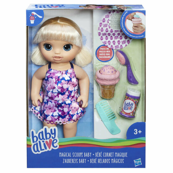 HASBRO BABY ALIVE Baby Blond Lelle ar saldējumu
