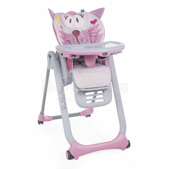CHICCO POLLY 2 START Barošanas krēsls (Miss Pink)