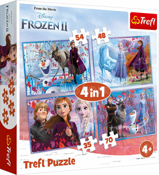 TREFL Pužļu komplekts "4 in 1" Frozen 2