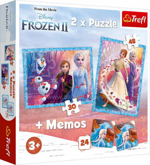 TREFL Pužļu komplekts 30+48 un Memo 24 "Frozen 2"