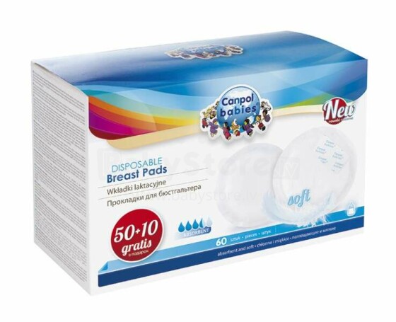 CANPOL BABIES breast pads disposable anti-slip 60vnt. 1/652