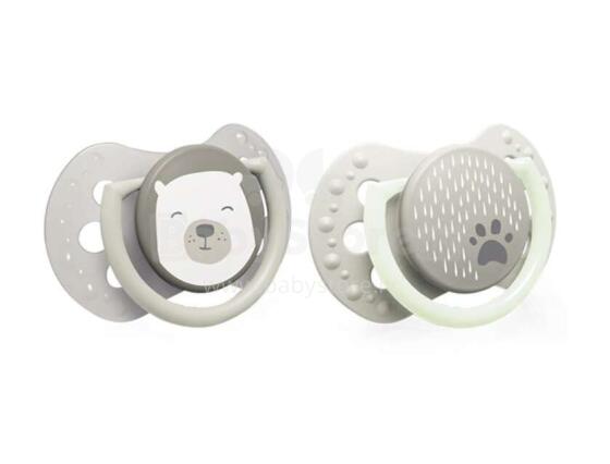 LOVI dynamic soother silicone Buddy Bear 0-2 m. 2 vnt. 22/862