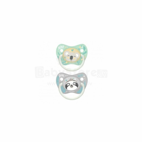 CANPOL BABIES set of orthodontic silicone soothers Exotic Animals 18+m, 2pcs., 23/922_grey