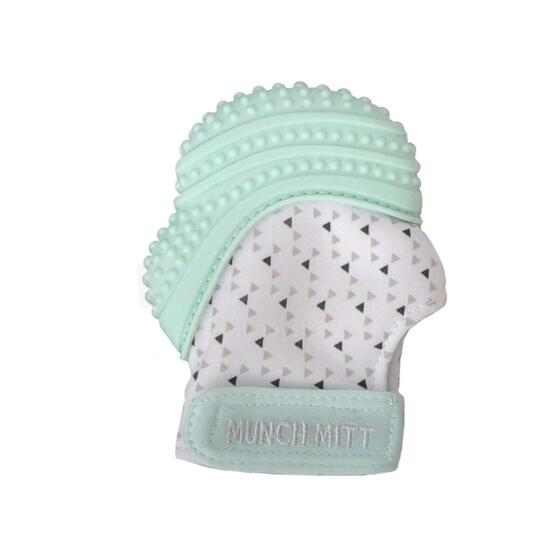 MUNCH BABY teething mitten Mint Green Triangles MM06GT