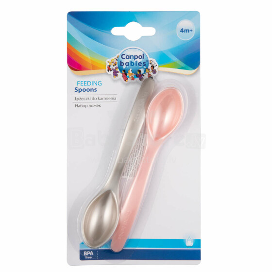 CANPOL BABIES set of spoons, pink 2 pcs., 59/582_pin