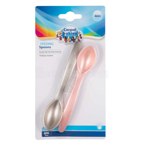 CANPOL BABIES set of spoons, pink 2 pcs., 59/582_pin