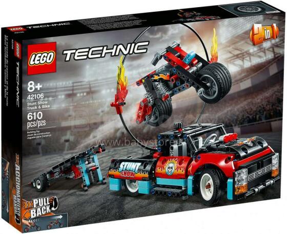 42106 LEGO® Technic Kaskadieru šova kravas auto un motocikls