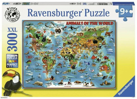 RAVENSBURGER puzle Pasaules dzīvnieki, 300 gab., 13257