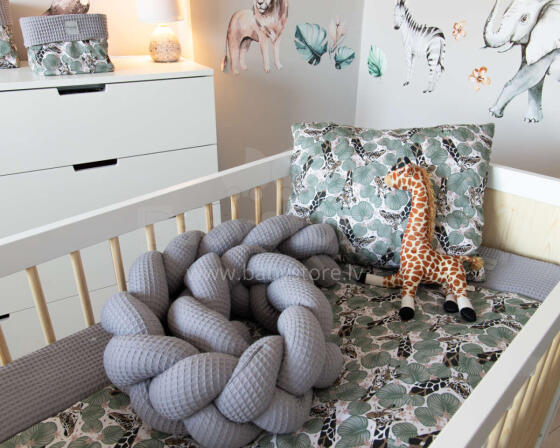 La bebe™ Cotton Border (320) Art.127372 Grey Плетёный бортик-охранка (косичка) для кроватки 320 cм
