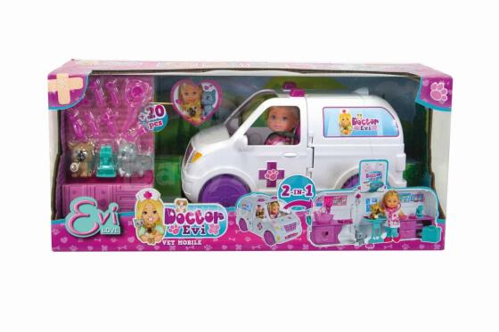 SIMBA EVI LOVE komplekts vetārstes Evi 2-in-1 Mobilā dzīvnieku klīnika, 105733488038