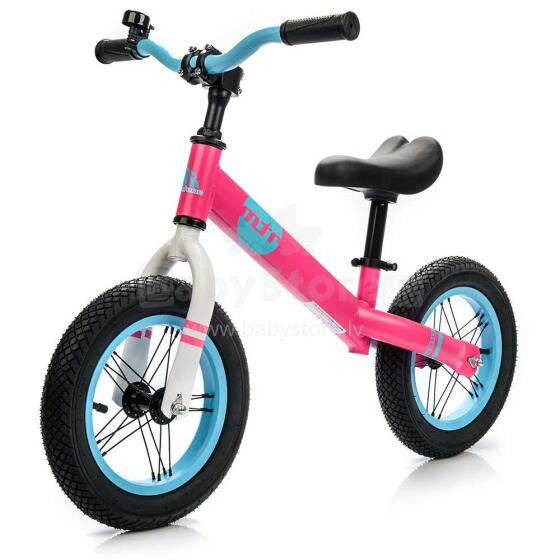 Meteor® Balance Bike Art.	22532 Pink Bērnu skrējritenis ar metālisko rāmi un ar piepūšamajiem riteņiem 12''