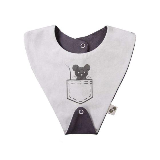 Nordbaby Soother Bib Renee Art.237388 Foggy grey  Детский хлопковый слюнявчик/платочек с держателем для соски