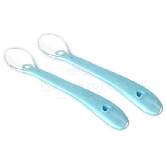 Kidsme Baby Silicone Spoon Art.140308AQ Aquamarine Mīkstā silikona karote (2 gab.)
