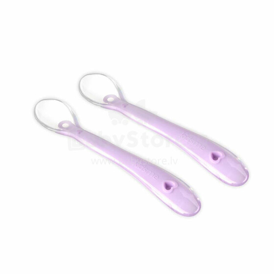 Kidsme Baby Silicone Spoon Art.140308LA Lavender Mīkstā silikona karote (2 gab.)