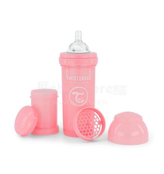 Twistshake Anti Colic Art.78255 Pastel Pink Pretkoliku pudelīte,260 ml