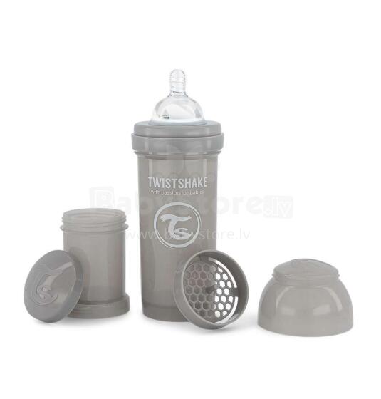 Twistshake Anti Colic Art.128084 Pastel Grey  Бутылочка-шейкер для кормления 260 мл