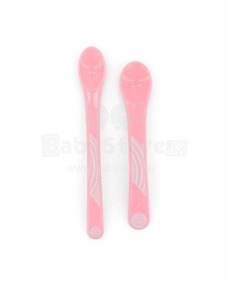 Twistshake Feeding Spoons  Art.78189 Pastel Pink  Ложечки для самостоятельного употребления пищи (2шт.)