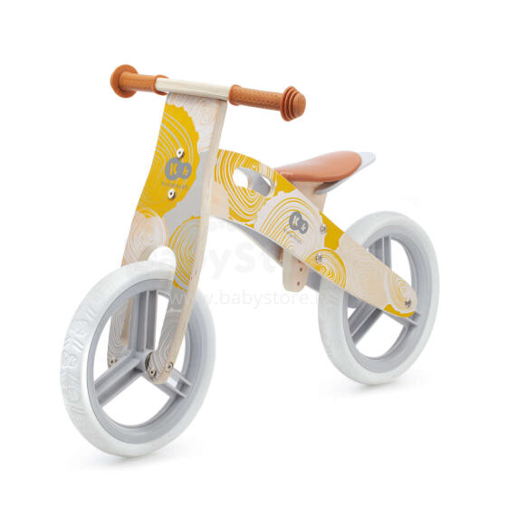 KinderKraft'21 Runner Natural Yellow Art.KRRUNN00YEL0000  Детский велосипед/бегунок с деревянной рамой