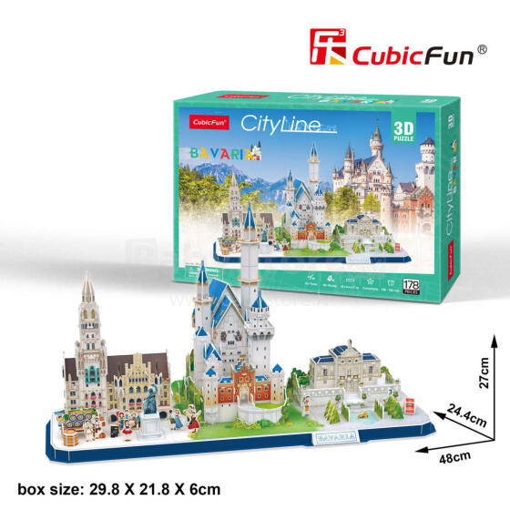 CUBICFUN 3D Puzle City line - Bavārija
