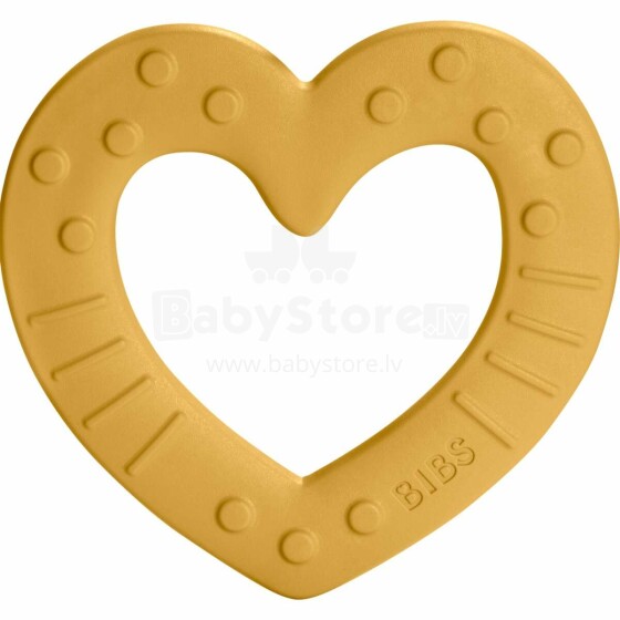 Bibs Baby Bitie Hearts Art.129622 Mustard  Kožamā rotaļlieta