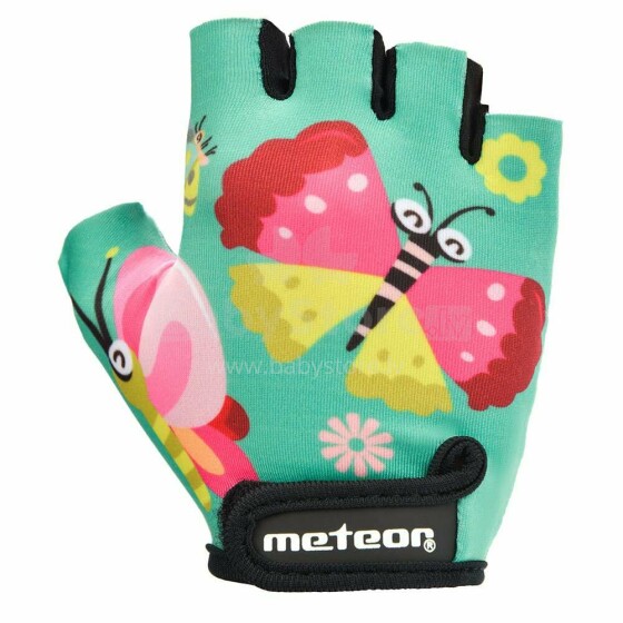 Meteor Gloves Junior Butterflies Art.129656   dviračių pirštinės (XS-M)