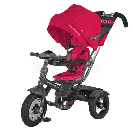 Aga Design Hamilton Air Trike Art.T503 Red Детский трехколесный интерактивный велосипед c ручкой управления , крышей и надувными колёсами
