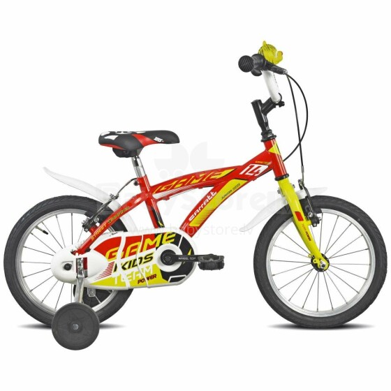 Carratt Parrot Art.9700  MTB14 Red  Детский двухколесный велосипед с дополнительными колёсиками[made in Italy]